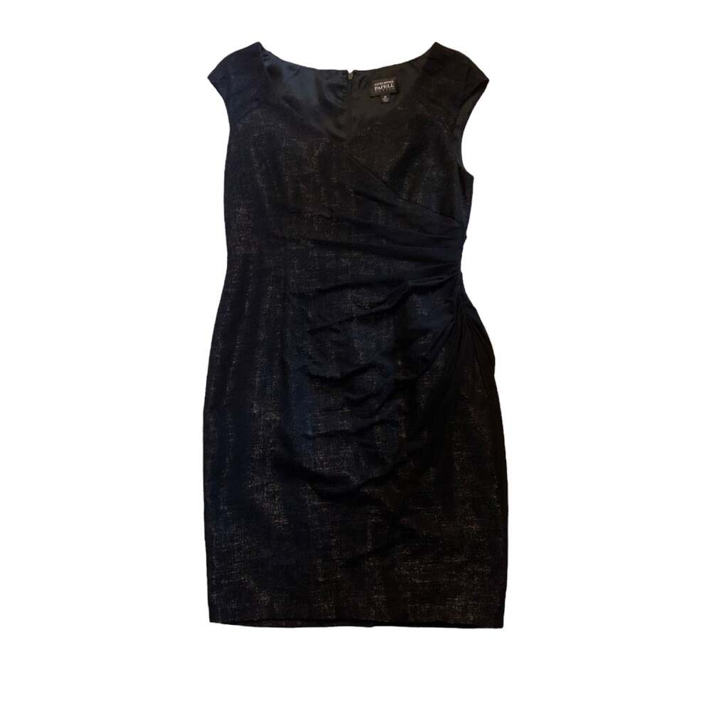 Adrianna Papell size 8 petite medium shiny metallic mini dress party guest